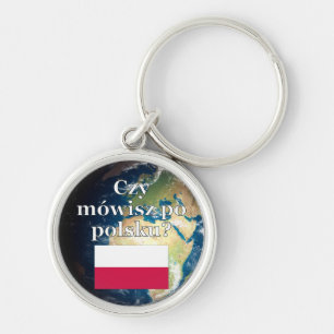 Spreek je Pools? Vlag & aarde Sleutelhanger