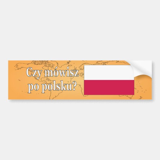 Spreek je Pools? Vlag wf Bumpersticker (Voorkant)