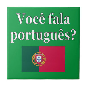 Spreek je Portugees? In het Portugees. Markering Tegeltje