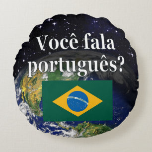 Spreek je Portugees? In het Portugees. Vlaggeaarde Rond Kussen