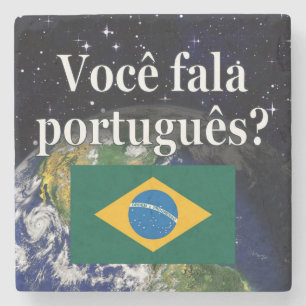 Spreek je Portugees? In het Portugees. Vlaggeaarde Stenen Onderzetter