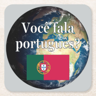 Spreek je Portugees? Portugees. Vlag & aarde Kartonnen Onderzetters