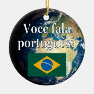 Spreek je Portugees? Portugees. Vlag & aarde Keramisch Ornament