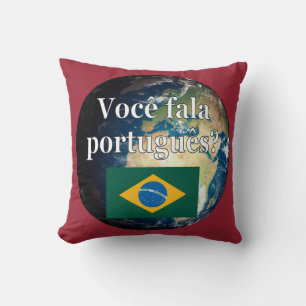 Spreek je Portugees? Portugees. Vlag & aarde Kussen