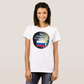 Spreek je Russisch? Vlag & aarde T-shirt (Voorkant volledig)