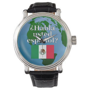 Spreek je Spaans? Markering en wereldbol Horloge