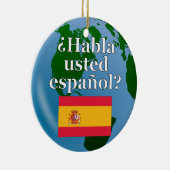 Spreek je Spaans? Markering en wereldbol Keramisch Ornament (Rechts)