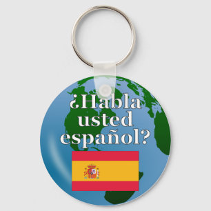Spreek je Spaans? Markering en wereldbol Sleutelhanger