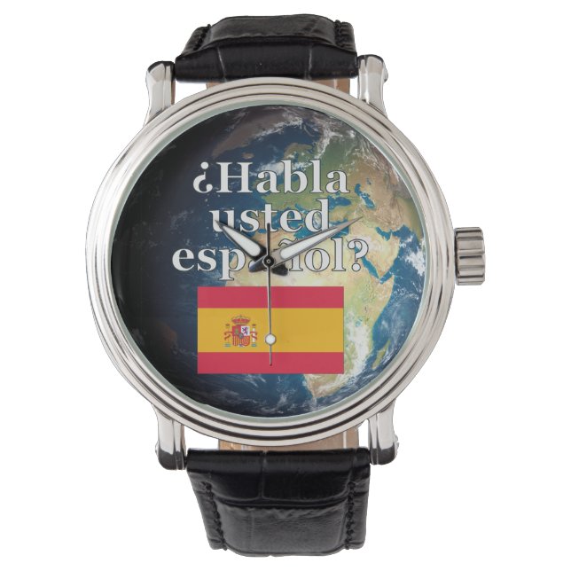 Spreek je Spaans? Vlag & aarde Horloge (Voorkant)