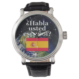 Spreek je Spaans? Vlag & aarde Horloge