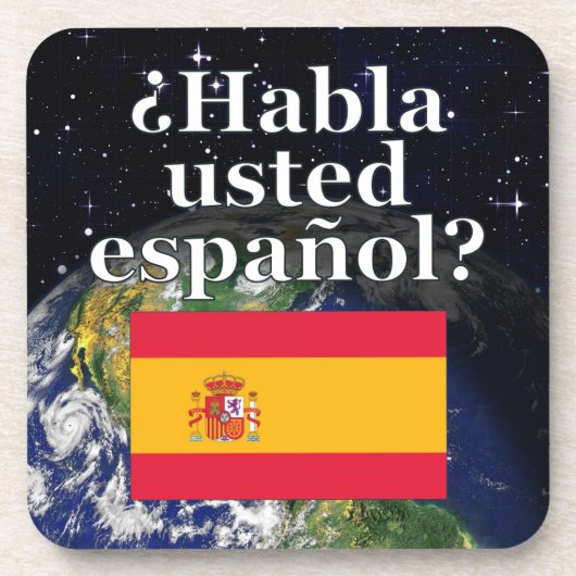 Spreek je Spaans? Vlag & aarde Onderzetter (Voorkant)