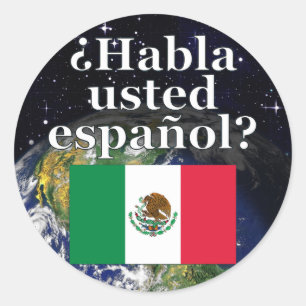Spreek je Spaans? Vlag & aarde Ronde Sticker