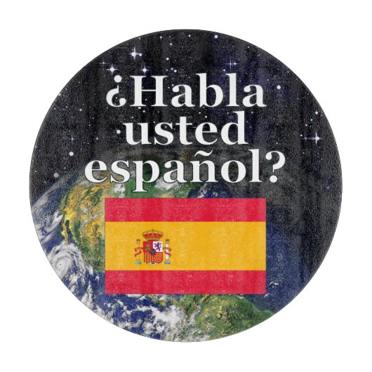 Spreek je Spaans? Vlag & aarde Snijplank (Voorkant)
