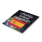 Spreek je Spaans? Vlag & aarde Tegeltje (Zijkant)