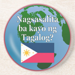 Spreek je Tagalog? In Tagalog. Markering en wereld Zandsteen Onderzetter