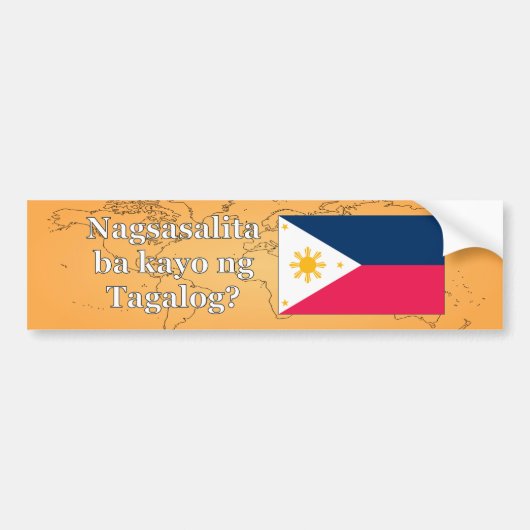 Spreek je Tagalog? In Tagalog. Vlag wf Bumpersticker (Voorkant)