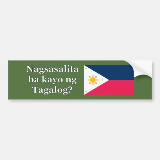 Spreek je Tagalog? In Tagalog. Vlag wf Bumpersticker (Voorkant)