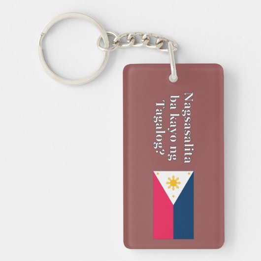 Spreek je Tagalog? In Tagalog. Vlag wf Sleutelhanger (Voorkant)