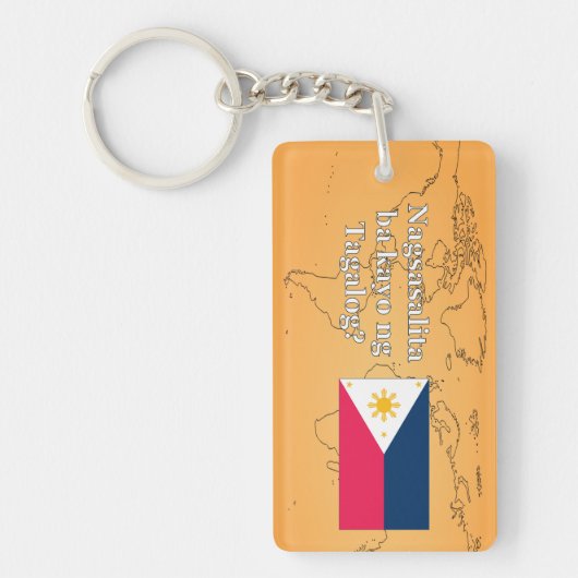 Spreek je Tagalog? In Tagalog. Vlag wf Sleutelhanger (Voorkant)