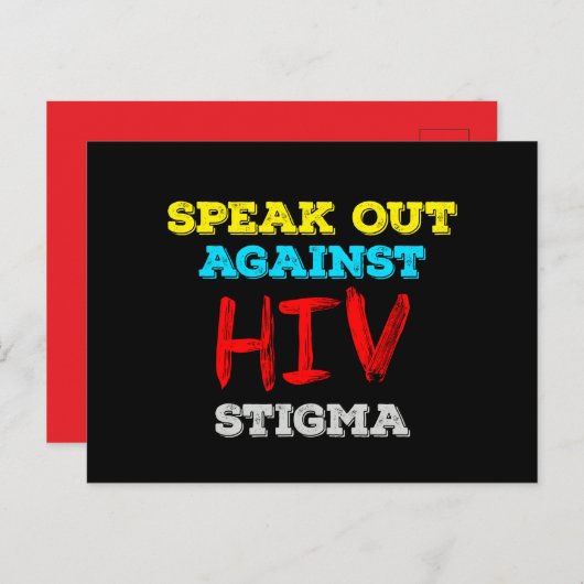 Spreek je uit tegen HIV-stigma - Aids Awareness Briefkaart (Voorkant / Achterkant)
