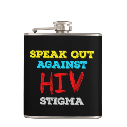 Spreek je uit tegen HIV-stigma - Aids Awareness Heupfles (Voorkant)