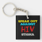 Spreek je uit tegen HIV-stigma - Aids Awareness Sleutelhanger (Voorkant)