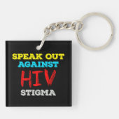 Spreek je uit tegen HIV-stigma - Aids Awareness Sleutelhanger (Achterkant)