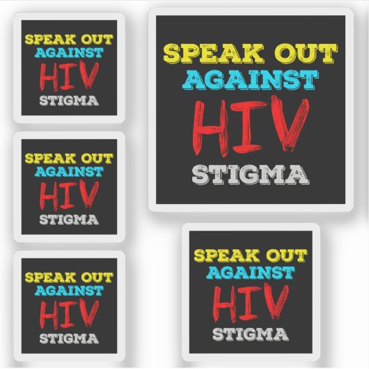 Spreek je uit tegen HIV-stigma - Aids Awareness Sticker (Voorkant)