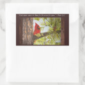 Spreek Jezus Rode Vogel Rechthoekige Sticker (Tas)