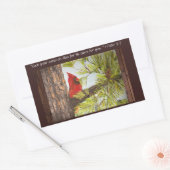 Spreek Jezus Rode Vogel Rechthoekige Sticker (Envelop)