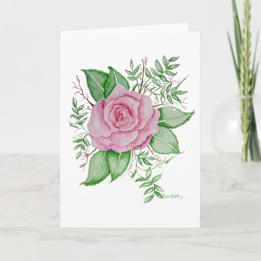 Spreek Jezus Roze Roos Wenskaart Bedankkaart (Voorkant)