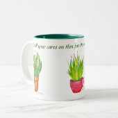 Spreek Jezus Succulenten Tweekleurige Koffiemok (Voorkant links)