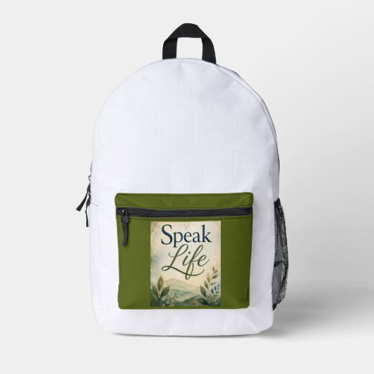 Spreek Leven Bedrukte Rugzak (Voorkant)