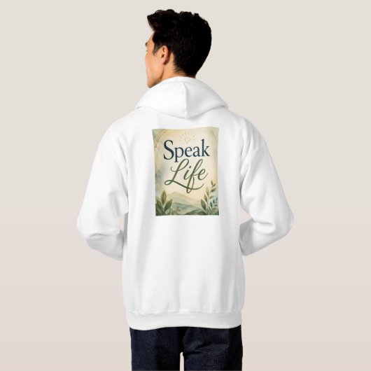 Spreek Leven Hoodie (Achterkant volledig)