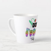 Spreek Liefde. Roer Goede Vibes Latte Mok (Linkerhoek)