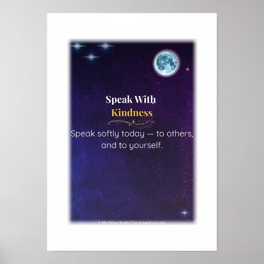 Spreek met vriendelijkheid - Gold Foil Wall Print (Voorkant)