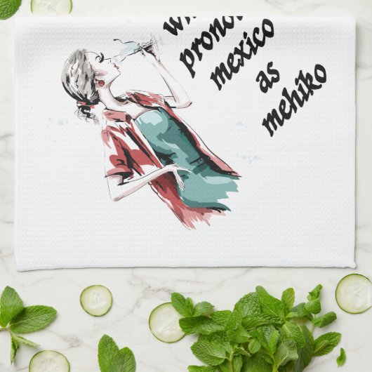 Spreek Mexico uit Theedoek (Gevouwen)