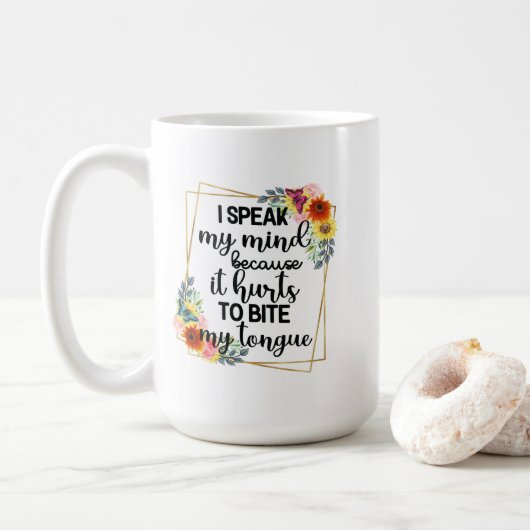 Spreek mijn mening koffiemok (Met donut)