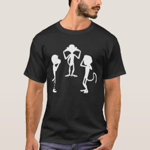 Spreek naar huis en zie Geen Kwaad Drie Monkies Wi T-shirt