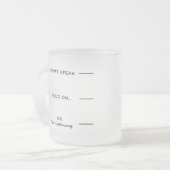 Spreek niet | Funny Quote met zwarte tekst Matglas Koffiemok (Voorkant links)