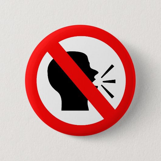 Spreek niet ronde button 5,7 cm (Voorkant)