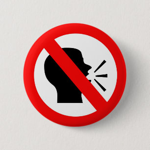 Spreek niet ronde button 5,7 cm