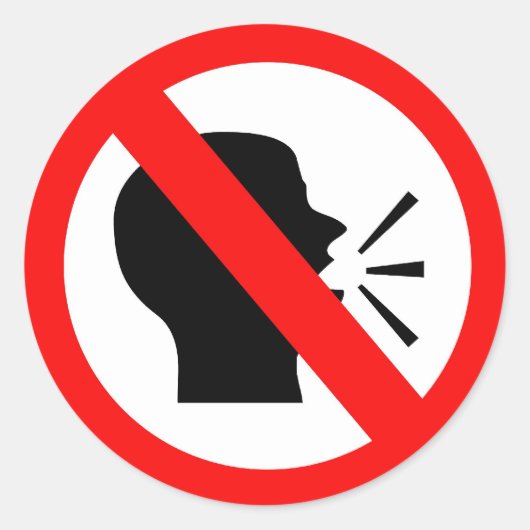 Spreek niet ronde sticker (Voorkant)