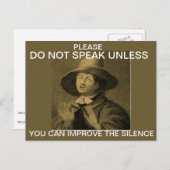 Spreek niet tenzij... briefkaart (Voorkant / Achterkant)