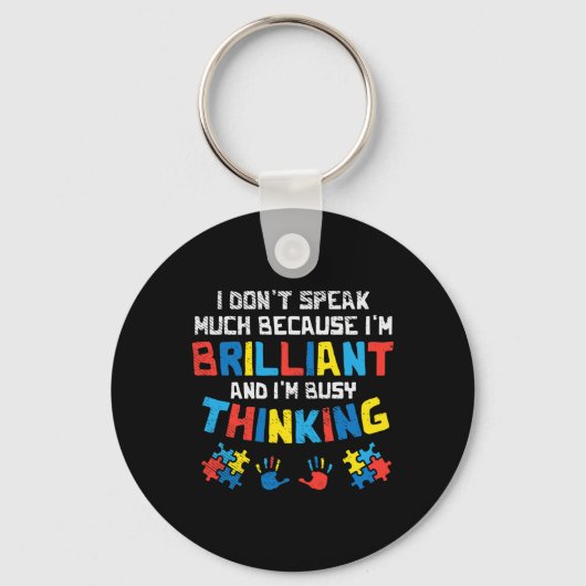 Spreek niet veel bedenkelijk over autisme-bewustwo sleutelhanger (Voorkant)