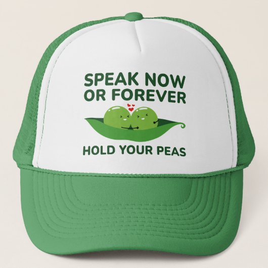 Spreek nu of nooit je erwten vast trucker pet (Voorkant)