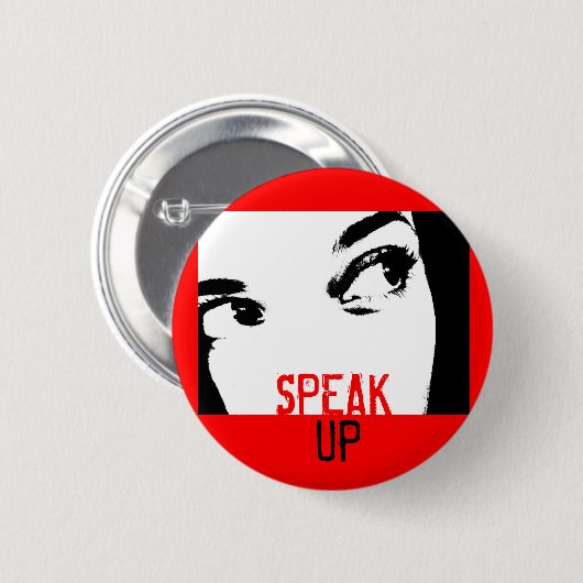 Spreek omhoog ronde button 5,7 cm (Voorkant /achterkant)