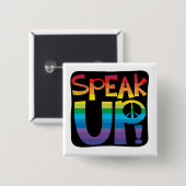 Spreek op! vierkante button 5,1 cm (Voorkant /achterkant)