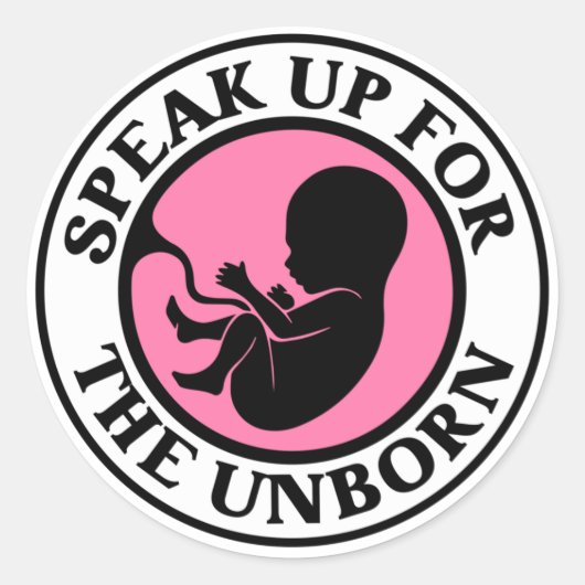 Spreek op voor de unBorn Ronde Sticker (Voorkant)