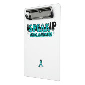 Spreek PCOS-bewustzijn Blauwgroen lint Mini Klembord (Angled2)